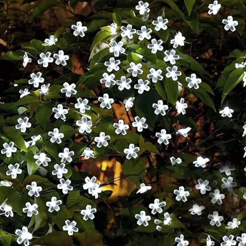 LED Solar String Lights Cherry Blossom Starry Sky Outdoor Courtyard Garden Decorative Lighting_voghion.com