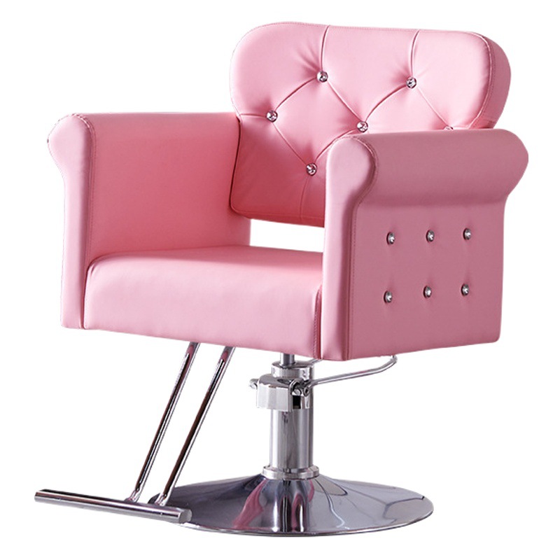 Silla de Peluquería Modelo 2025, Venta al por Mayor, Silla de Peluquería Rosa, Silla de Barbería de Lujo Ligero, Silla de Peluquería Ajustable