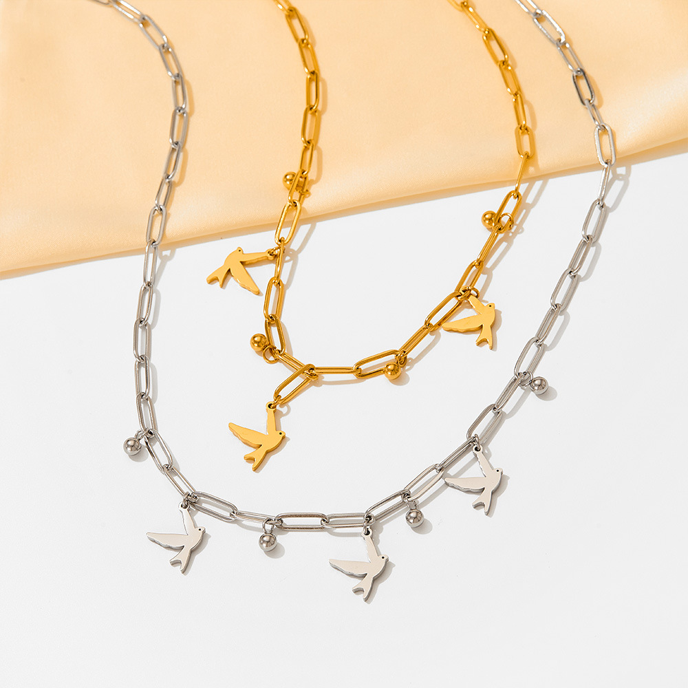Fashion Bird Stainless Steel Plating Bracelets Necklace