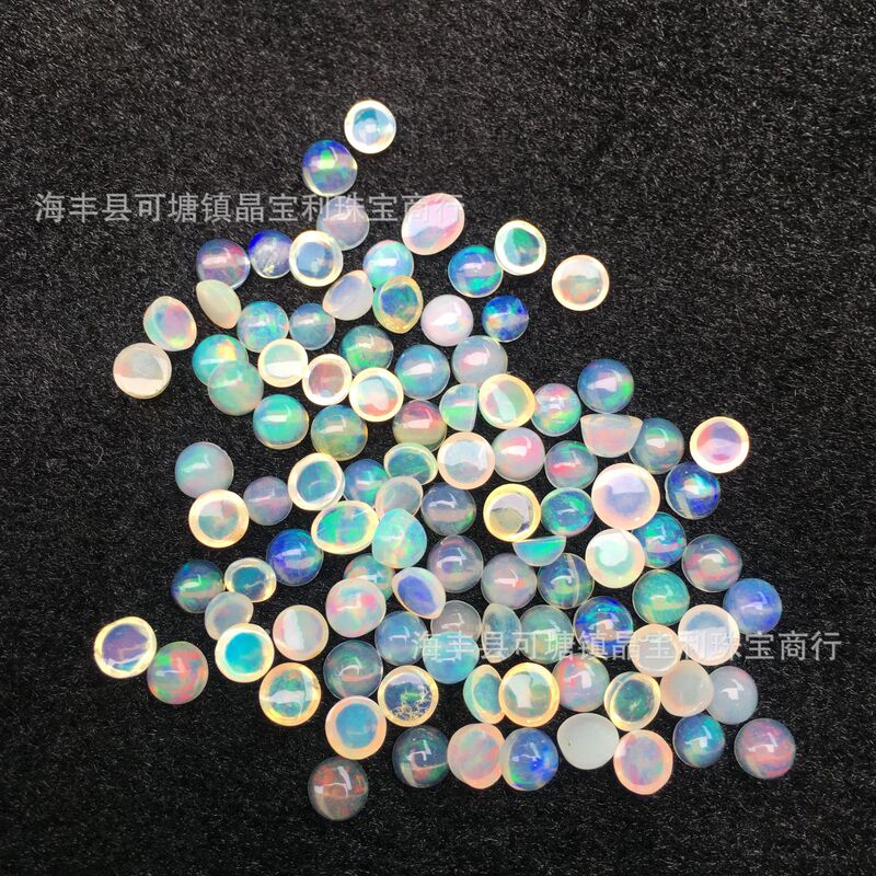 Wholesale opal natural opal Aobao round ring surface flat bottom bare stone 3 4 5 6mm3.5mm water drop Oval