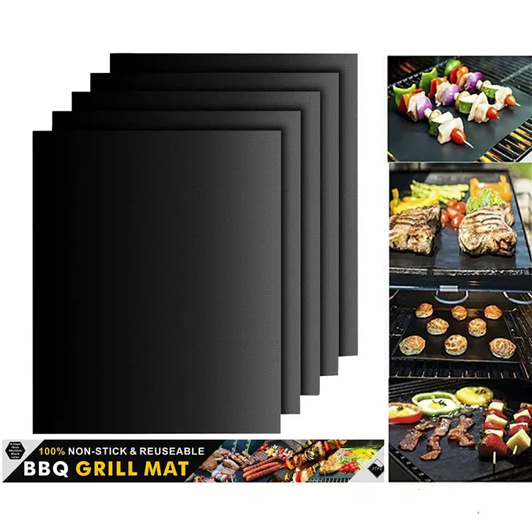 跨境BBQ烧烤垫特氟龙PTFE烤箱垫bbqmat用品烤肉垫不粘户外烧烤垫