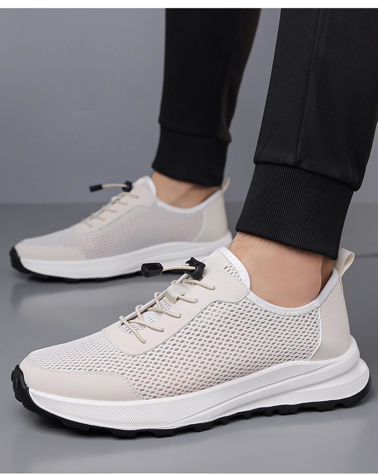 Giày thể thao nam thân lưới thoáng khí đế xốp nhẹ, giày chạy bộ đi bộ kiểu mới — G2608 màu trắng, G2608 màu đen chi tiết 16