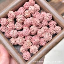 血柏木玫瑰花球三面玫瑰花散珠DIY文玩佛珠饰品配饰手机链手链吊