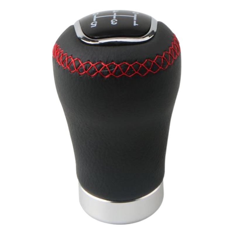 Pomo de palanca de cambios de cuero PU modificado con cabeza de palanca de cuero genuino y 3 superficies de cambio para modificar la palanca de cambios del coche. image 1