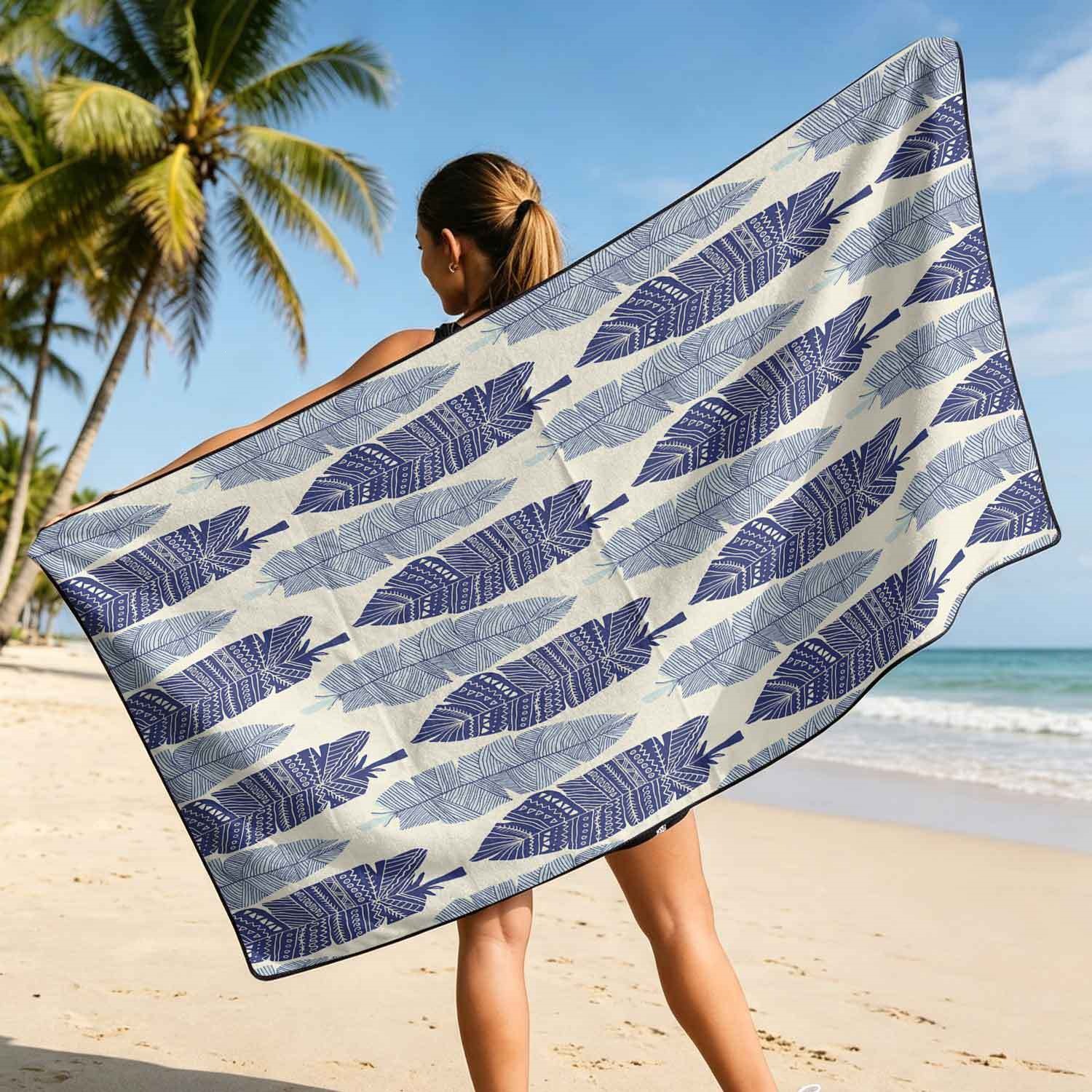 Geometric Bath Towel Car Seat Cover 2-in-1 Microfiber Outdoor Beach Car Dual-Use Universal Seat Cushion