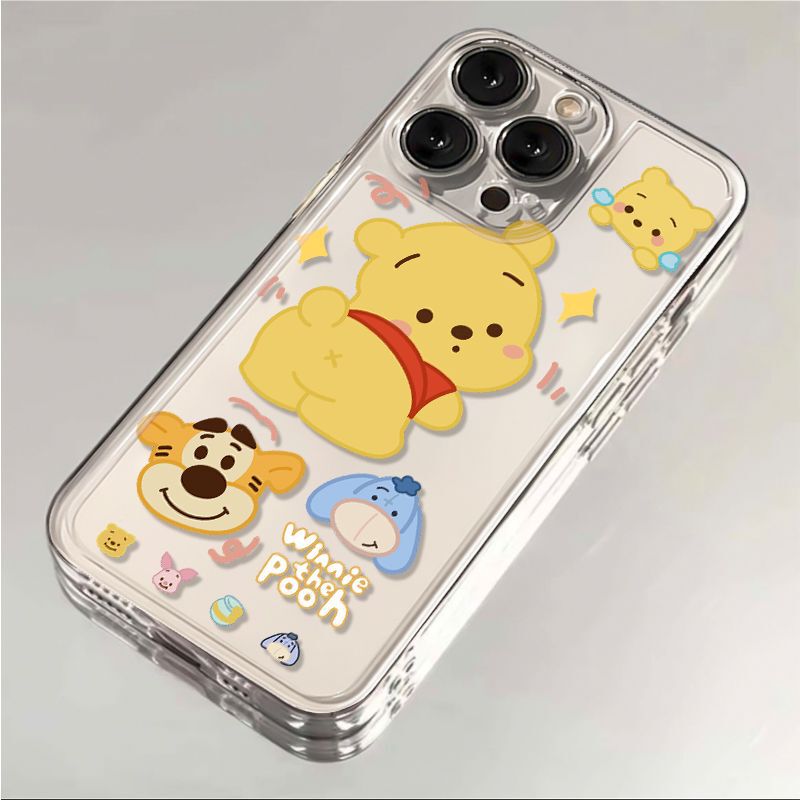 For Apple 16 mobile phone case transparent all-inclusive iPhone11/12/13/14/15PROMAX Winnie the Poole cartoon