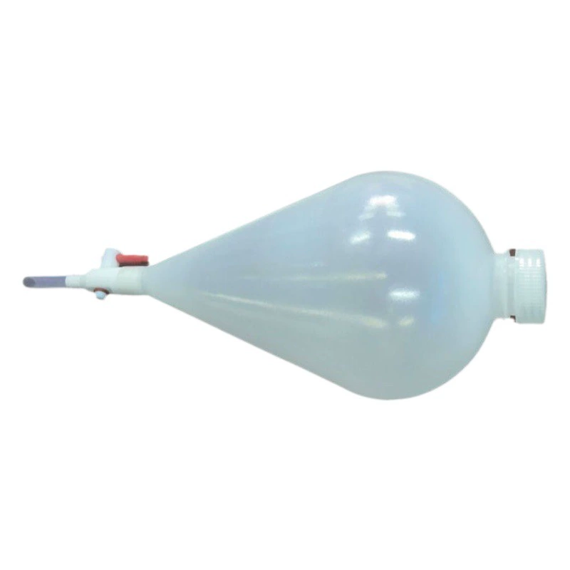 Белая пластиковая грушевидная разделительная Воронка PP с поршнем и корпусом винтовой крышкой 125 мл, 250 мл, 500 мл