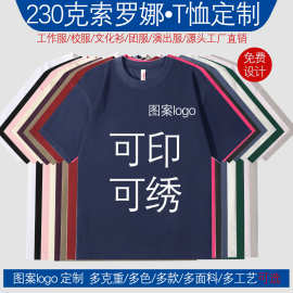 工厂直销t恤定制图案logo文化衫工作服230克冰感液氨食毛落肩光板