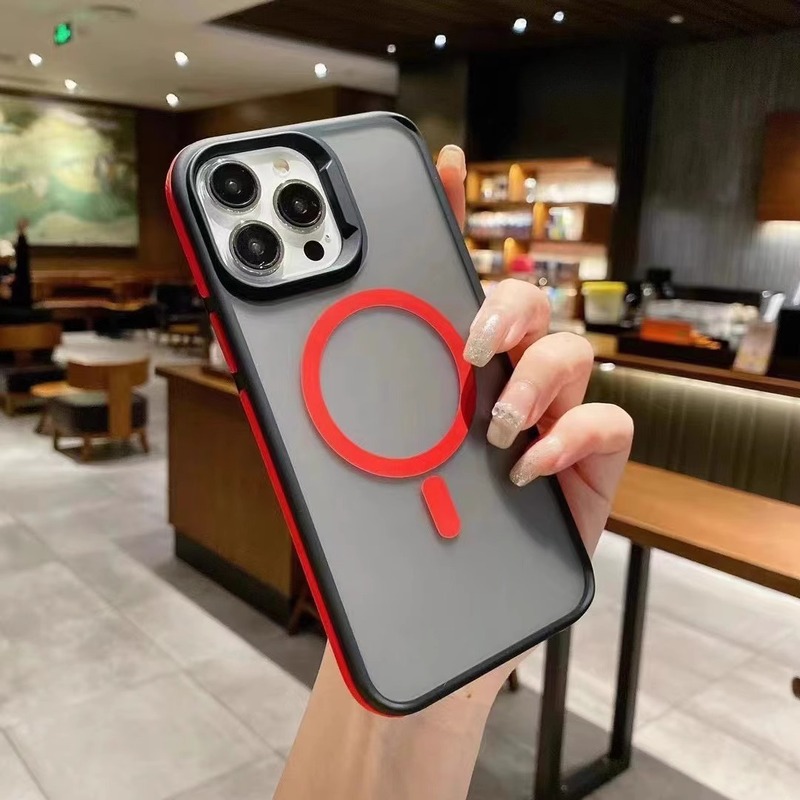 iPhone16Promax 磁気電話ケース 15Pro 保護カバー 14 2 色 13 滑り止めエッジスキンフィール 12p に適しています。|undefined
