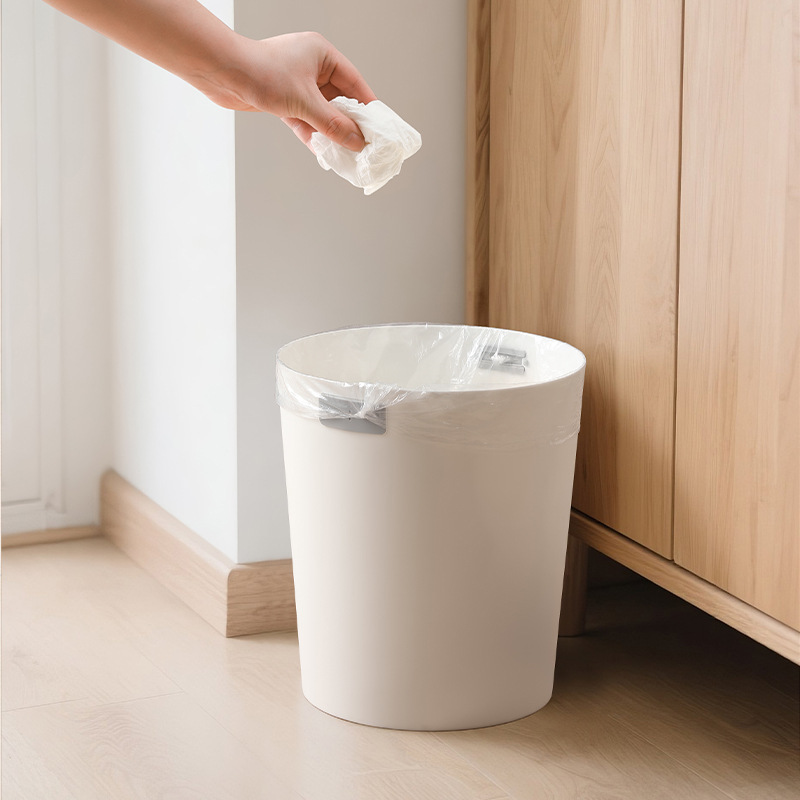 Japanese-Style Simple Round Open Silicone Bayonet Trash Can, Large Capacity Trash Can for Living Room, Kitchen, and Bathroom, Wholesale in Stock