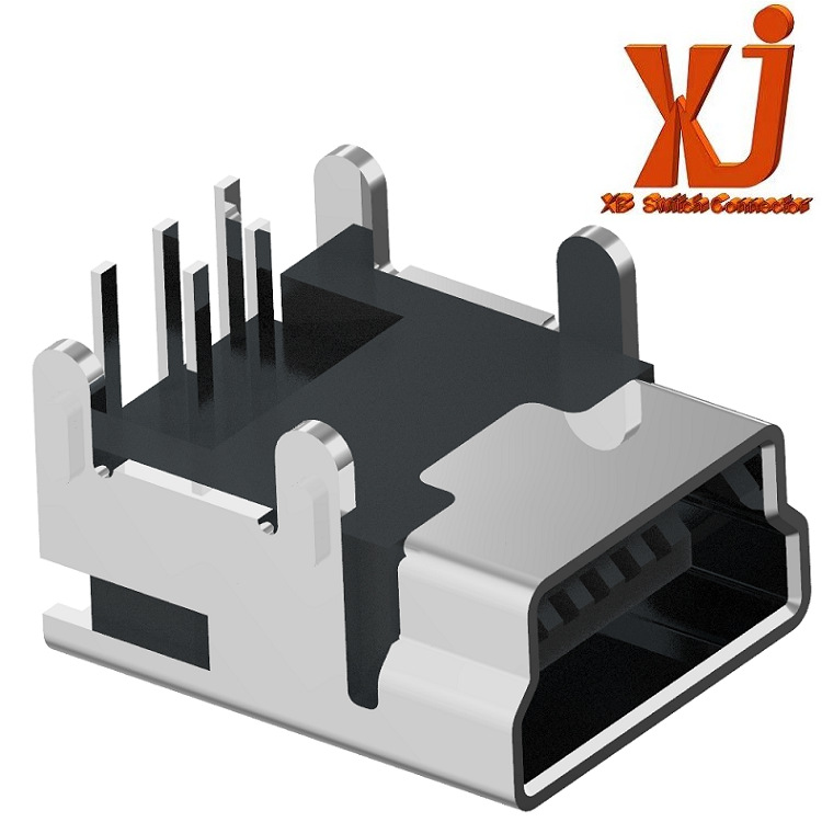 电器迷你USB插座5PIN 卧插小型USB接口5PIN 小型卧式USB插座5P