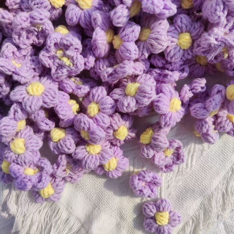 クロスボーダー手作り花 DIY パフフラワー手作りウールかぎ針編みかわいいウールフラワー服バッグセーターアクセサリー|undefined