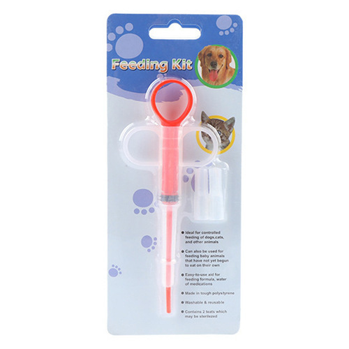 Pet medicine feeder manufacturer cat and dog push-type needle deworming dual water medicine calcium tablet medicine feeder