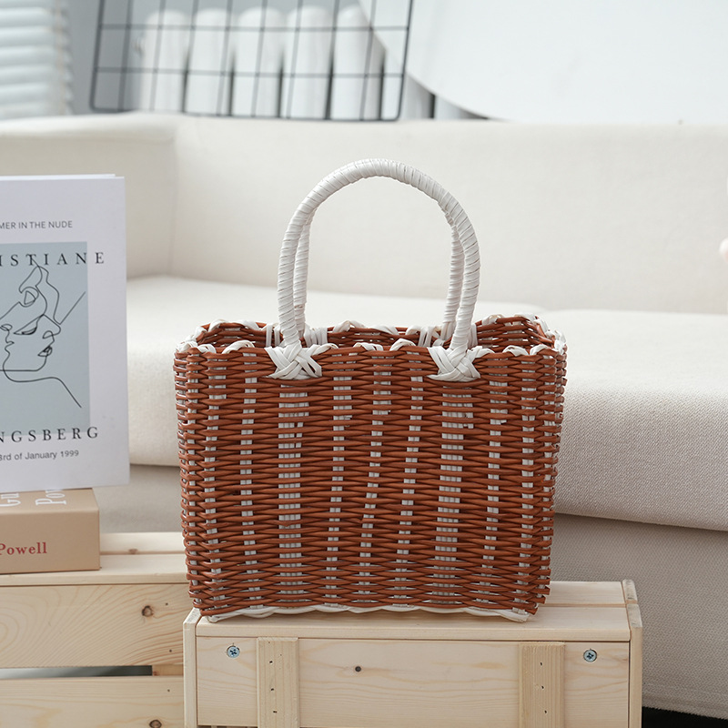 Storage Picking Woven Portable Bath Plastic Vegetable Shopping Basket, Home Use_voghion.com