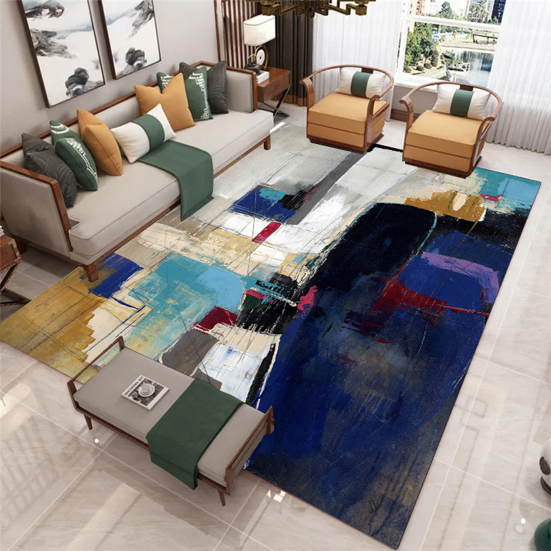 Estilo nórdico simple resistente a las manchas antideslizante mesa de té manta gran área totalmente cubierta absorbente sala de estar alfombra hogar Cristal alfombra de terciopelo