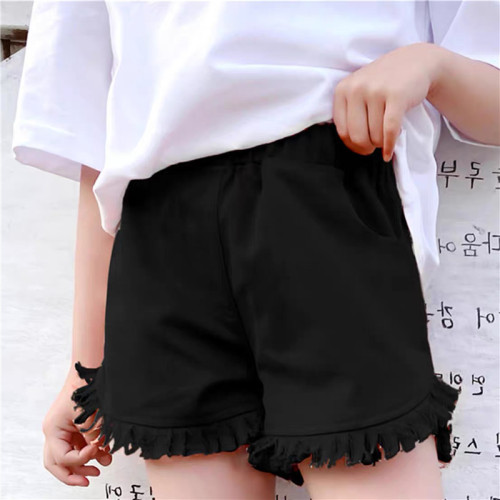 Women's denim shorts summer new baby girl shorts versatile loose middle and large children's outdoor wear versatile three-quarter pants
