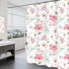 Home Bathroom Shower Curtain Hotel Bathroom Waterproof Shower Curtain Rose Valley Print Shower Curtain Direct Manufacturer Supply