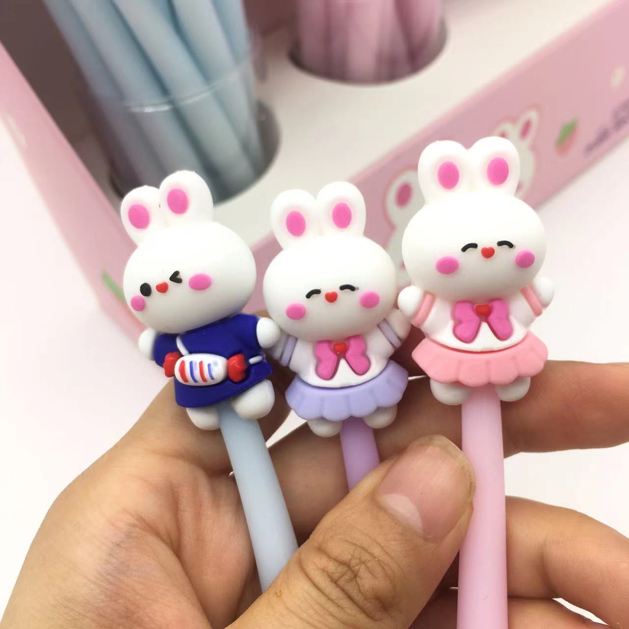 Corea papelería silicona Linda pluma de gel de pollo música de dibujos animados pequeño pollo columpio pluma pequeño pollo amarillo pluma de agua lote