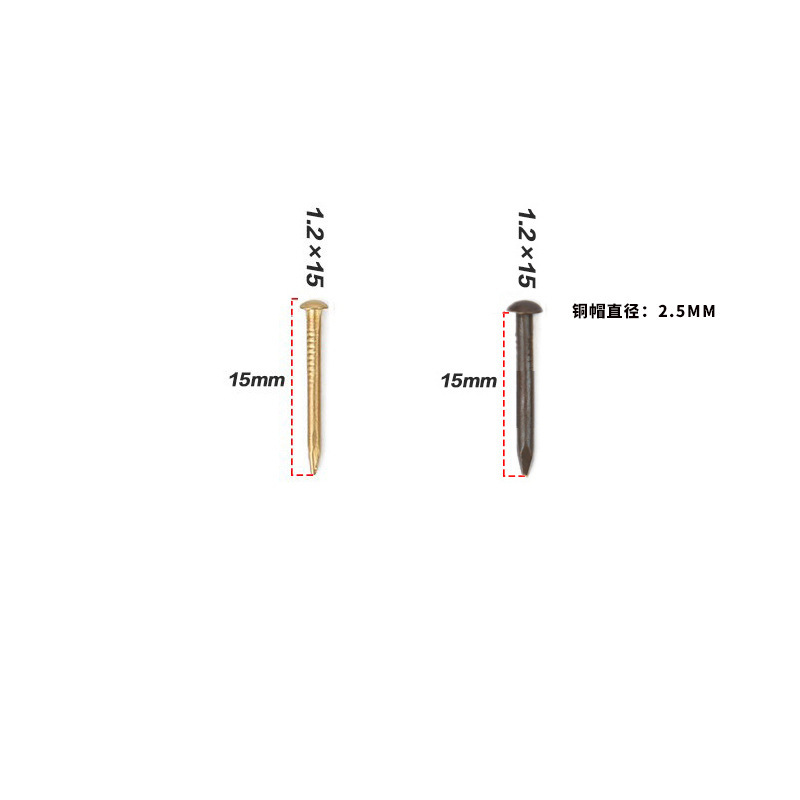 延長広告m 6ねじストレートボルト丸頭金色小釘レトロ家具金物装飾黄銅釘|undefined