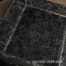 网纱盘带三合一立体刺绣钩花圆圈布刺绣礼服连衣裙秋冬高级感