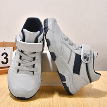 2025秋冬新款童鞋跨境皮面防水防滑运动鞋中大童男户外高帮徒步鞋