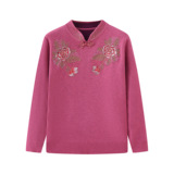 妈妈秋装毛衣中老年秋冬针织一体绒打底衫新款时尚上衣打底衫洋气，女装针织衫/毛衣，妃慕昵服饰