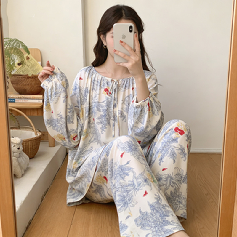 Women's Pajamas for Spring and Summer, Cotton Silk National Style Home Wear, Suitable for Wearing Outside in Summer, New Chinese Style Large Size Rayon Cotton Silk Set Women's Pajamas for Spring and Summer, Cotton Silk National Style Home Wear, Suitable for Wearing Outside in Summer, New Chinese Style Large Size Rayon Cotton Silk Set