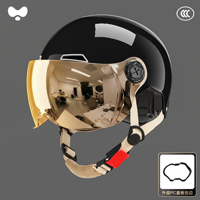 Motosiklet kaskı (dəbilqə) – Motorcycle Helmet with Large Head - 3c-obsidian-black-electroplating-short-mirror-new-national-standard-class-a-one-size-fits-all