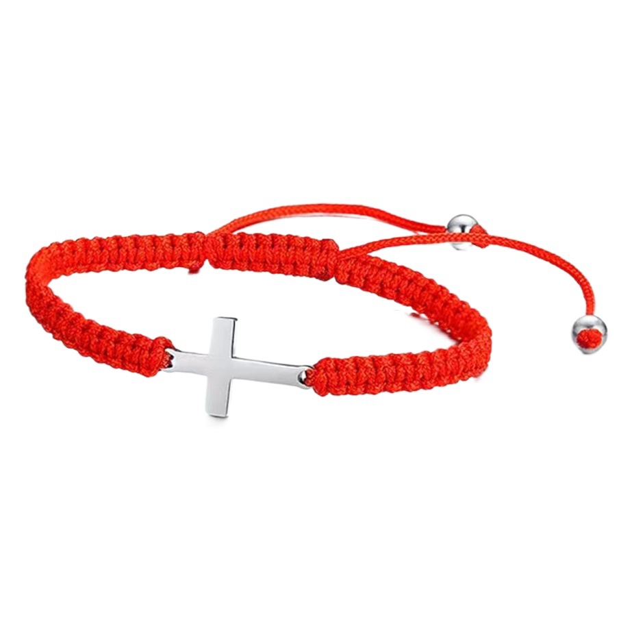 New hand-woven cross bracelet lucky bracelet stainless steel multicolor rope bracelet suit factory wholesale
