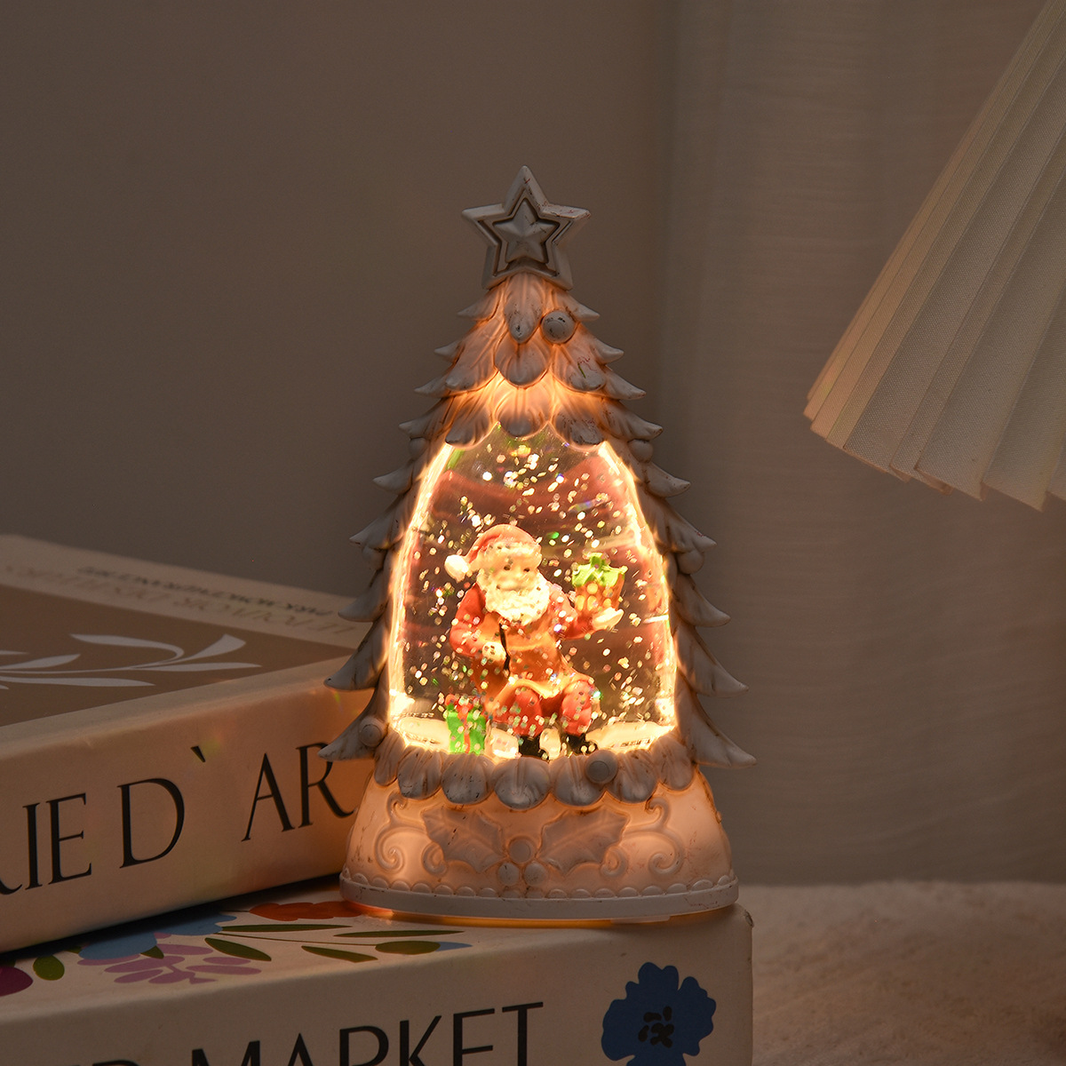 Navidad luz de vela electrónica árbol de Navidad agua vela decoración tienda escena ambiente decoración accesorios