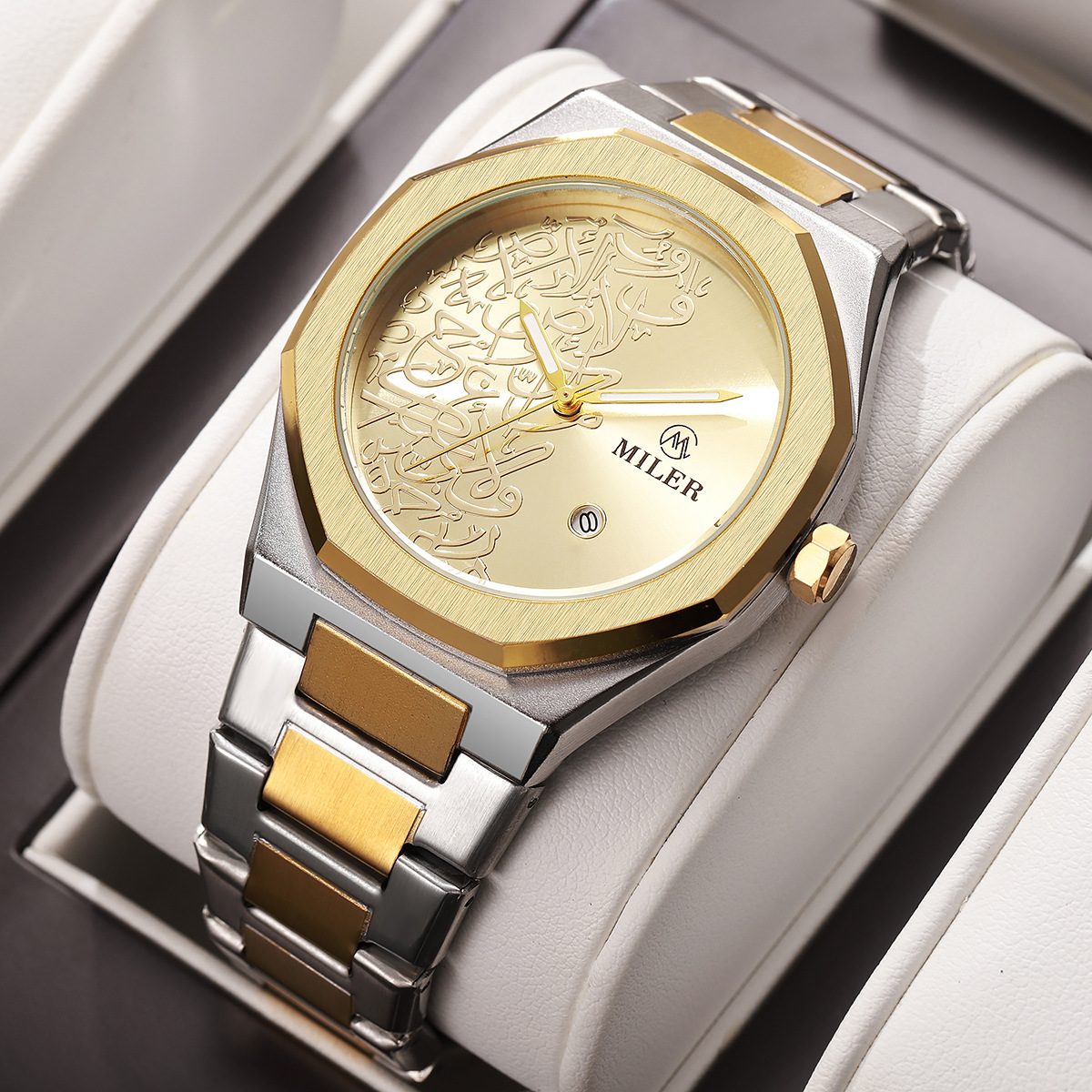 Cross-Border Hot Selling Arabic Numeral Quartz Watch Men's Watch New Model Marble Pattern High-End Wholesale