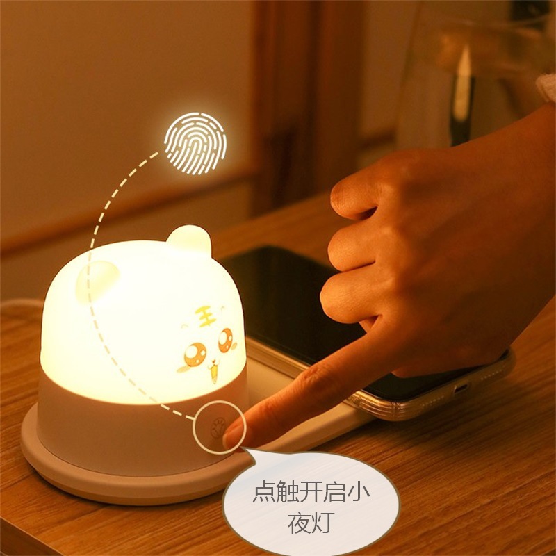 New high-power 15W mobile phone Wireless charging desk lamp touch light adjustable dormitory bedside USB night light