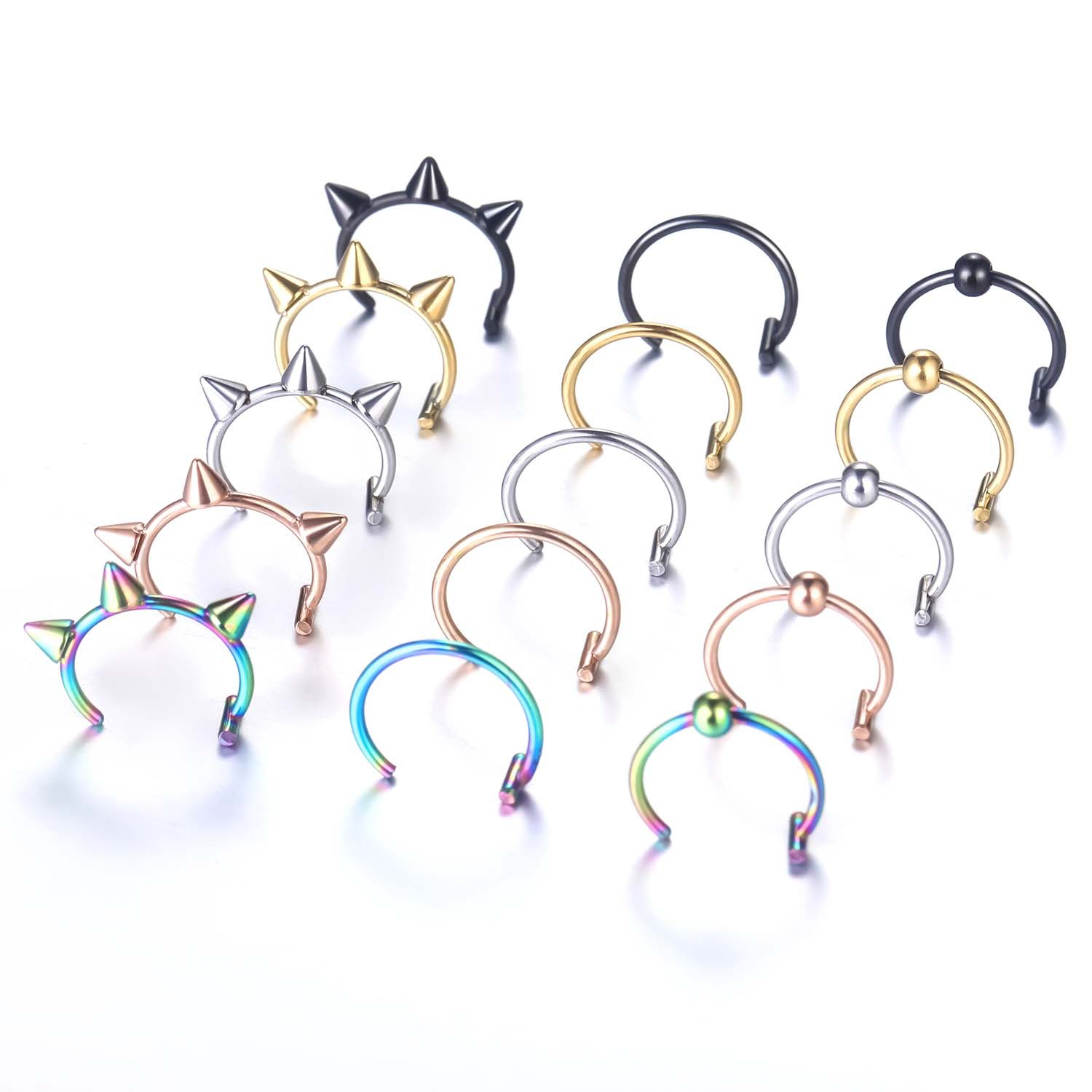 3g Weight lip stud Classification 1 Piece Quantity Streetwear C Shape Stainless Steel Lip Stud In Bulk