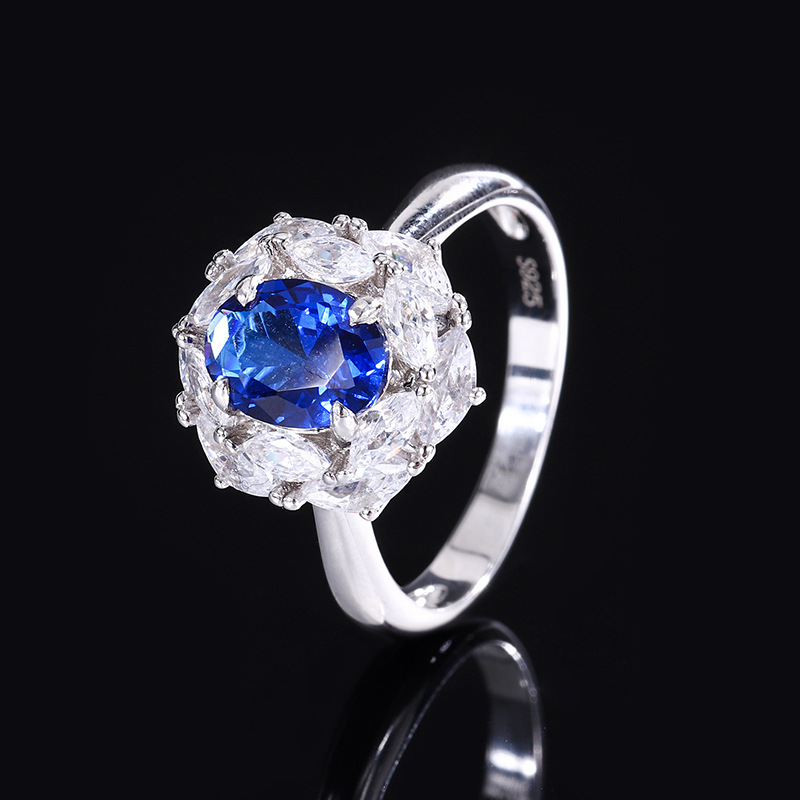 Zhuang Sheng joyería nueva S925 todo el cuerpo traje de plata simulación color tesoro pequeño huevo de Paloma traje de mujer 8*10-6*8