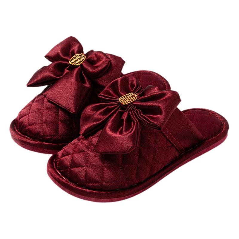 Свадебные хлопковые тапочки Праздничная красная пара молодоженов Мужская и Женская пара Невеста Свадебные приданое Свадебные тапочки Осень