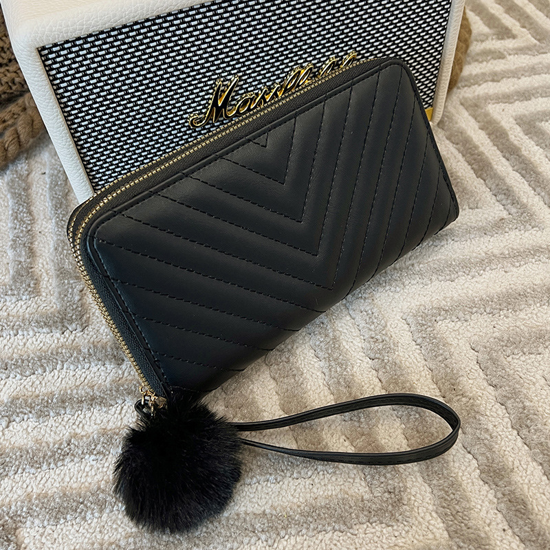 La cartera de las mujeres al por mayor 2022 nueva textura de la moda del embrague del todo-fósforo del bolso de dos monederos doblez de la cartera