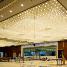 酒店大堂售楼部沙盘会所复式别墅大厅艺术个性创意灯波浪型水晶灯