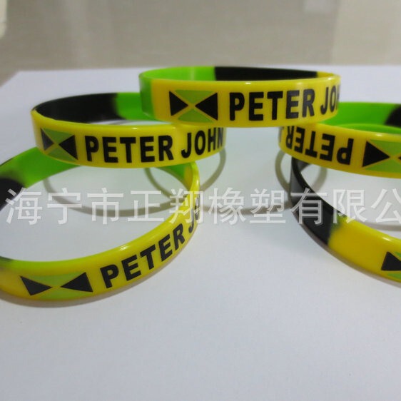 Silicone fluorescence bracelet with letters