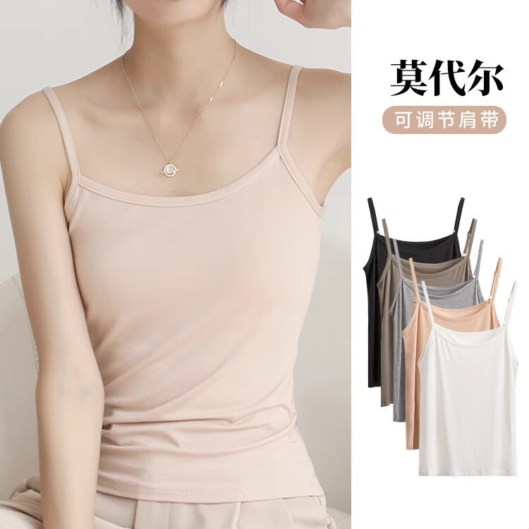 Modal Camisole Women's Inner Wearing Outer Wearing Base Shirt Covering Paramilis Summer Thin Breathable plus size Fleshy Top