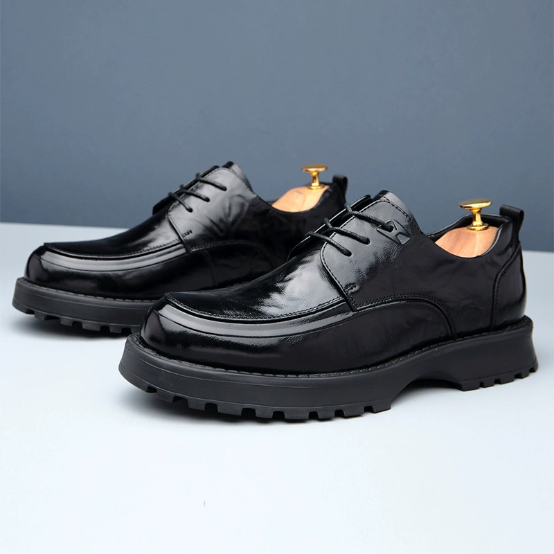 2024 новые мужские туфли из натуральной кожи легкий с пеной на шнуровке жених обувь бизнес повседневные мужские кожаные туфли