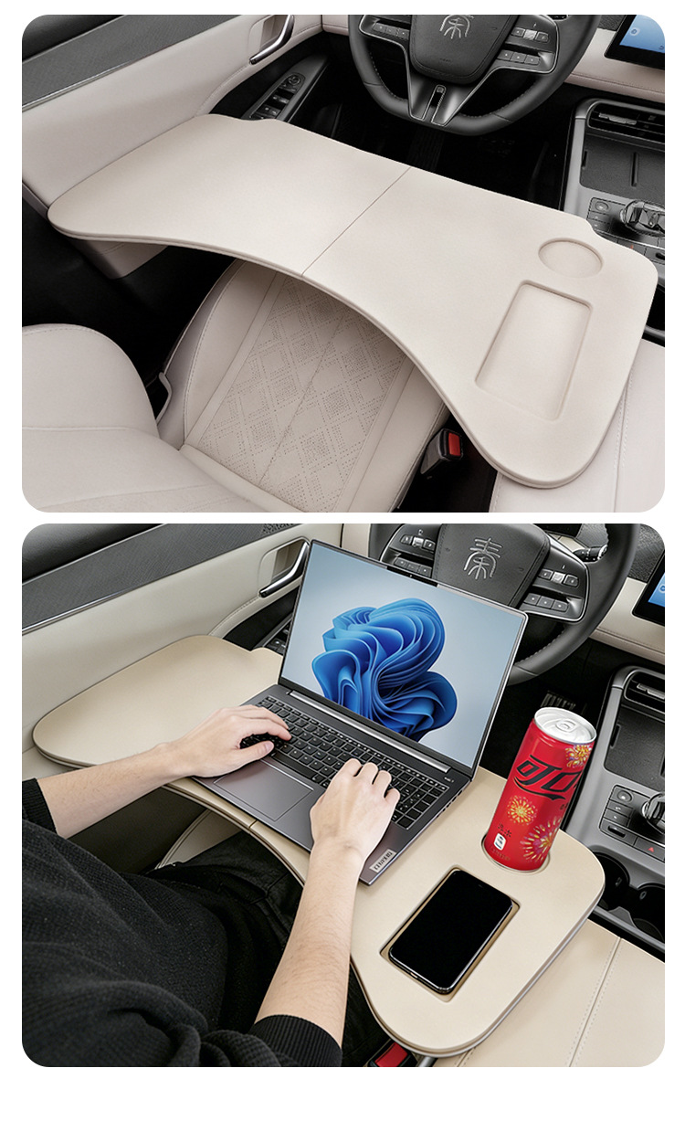Suitable for Byd Qin Plusdmi Car-Mounted Small Folding Table, Computer Desk, Car Office and Study Desk Modification