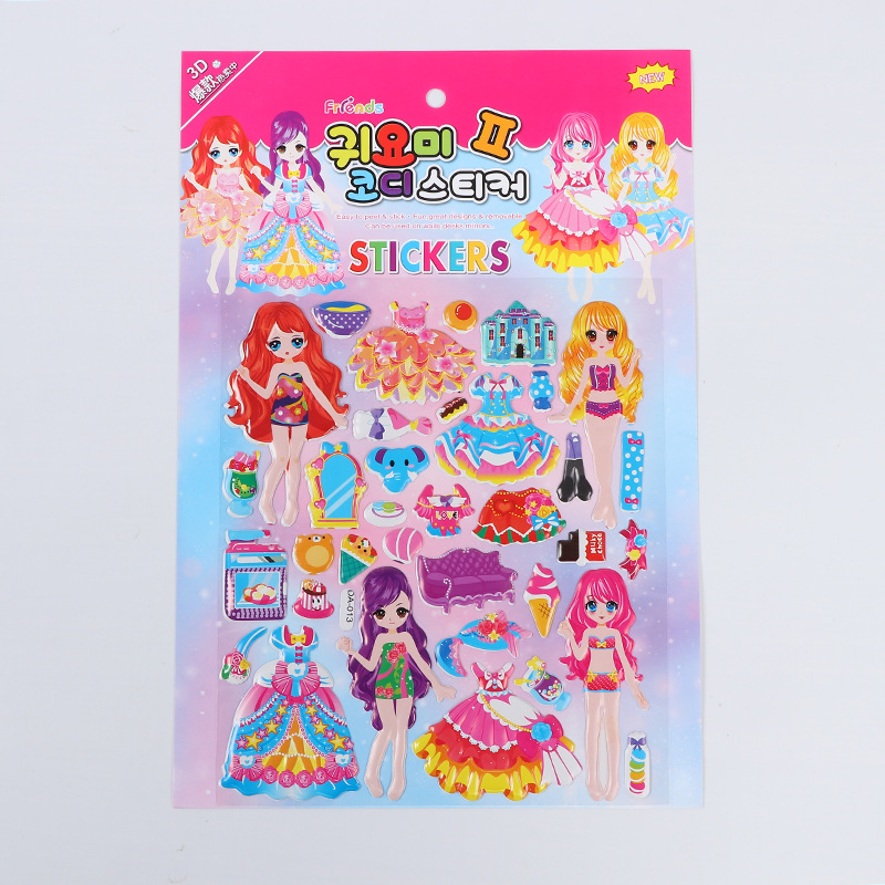 Fabricante de pegatinas de PVC de dibujos animados, pegatinas de burbujas estéreo decorativas para niños, pegatinas de recompensa 3D para niños y niñas, listas para uso educativo