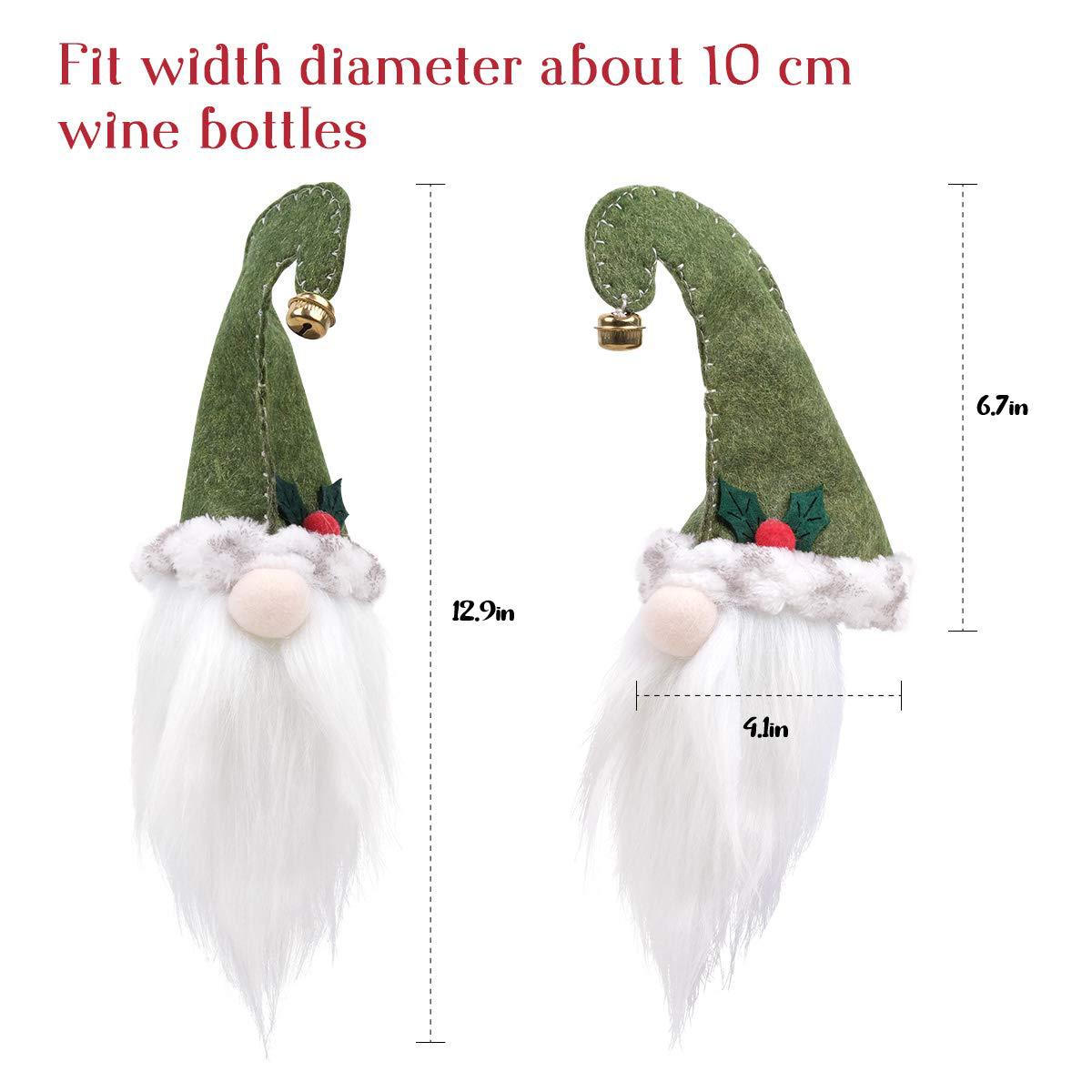 Decoración navideña caliente transfronteriza europea y americana Wind Bell sin rostro ancianos barba larga tapa de la botella de vino cubierta de la botella de vino decoración de vacaciones