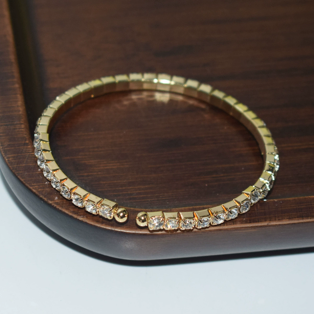 Браслет с rhinestones SL-1006, электропорошение серебро/золото, многорядный 1–5 слоев