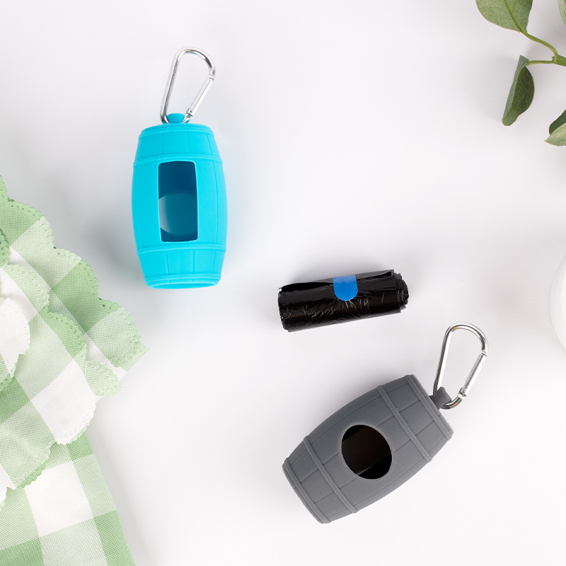 亚马逊宠物清洁用品型 硅胶宠物垃圾袋收纳盒 狗狗便便袋分配器