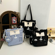 可爱少女斜挎包百搭手提袋女高中初中学生上课通勤包大容量单肩包