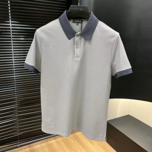 Summer British Men's Short-Sleeved Shirt Men's Classy Contrasting Color Lapel Shirt 2025 New Trendy Slim Half-Sleeve