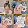 Children's tiara for princess from pearl, hair rope, flowered