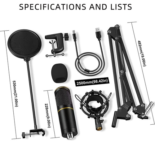 Cross-border USB desktop microphone Condenser microphone 192K computer video game live wired microphone