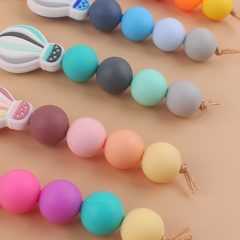 Korean Style Tassel Hot Air Balloon Silica Gel Metal Beaded Unisex Bag Pendant Keychain display picture 2